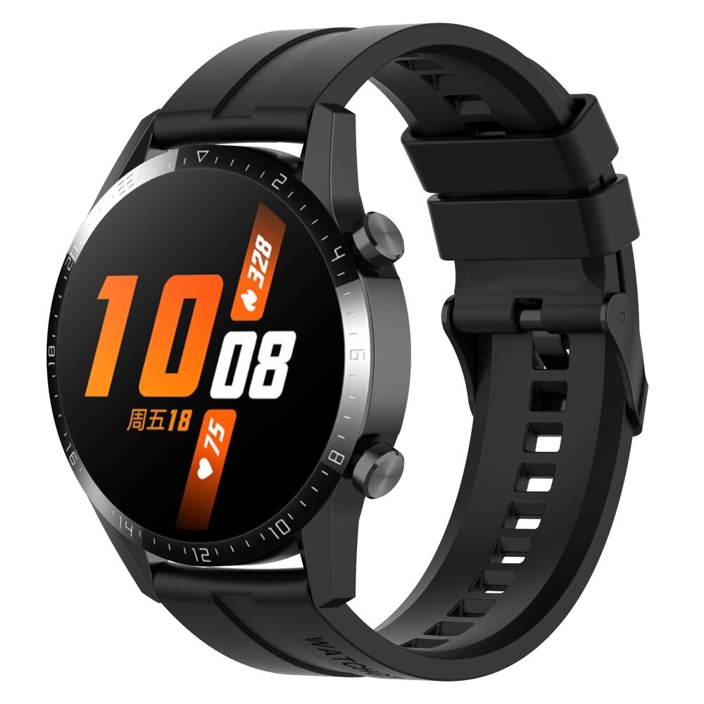 Rem af silikone til Huawei Watch GT 3 46mm/GT Runner sort