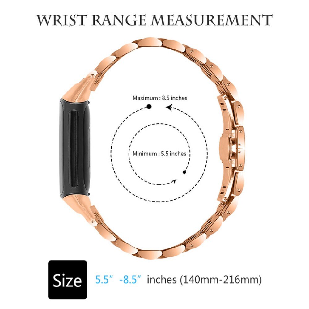 Stainless Steel Bracelet Fitbit Charge 5 Rose guld