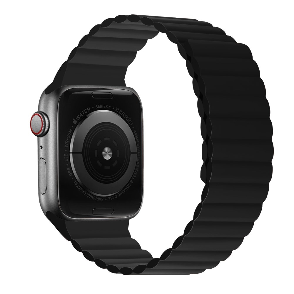 Magnetisk Silikonearmbånd Apple Watch 45mm Series 9 sort