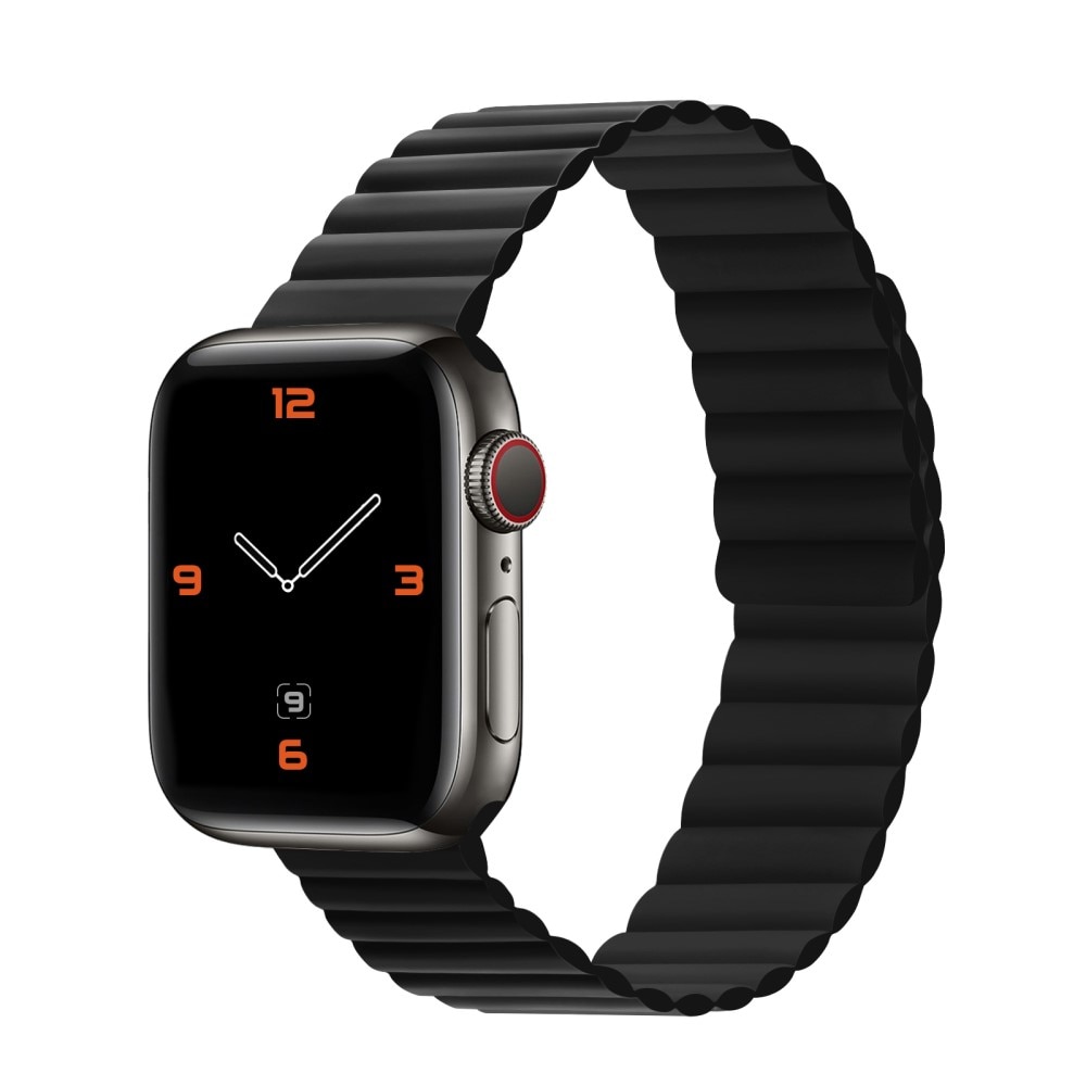 Magnetisk Silikonearmbånd Apple Watch 45mm Series 9 sort