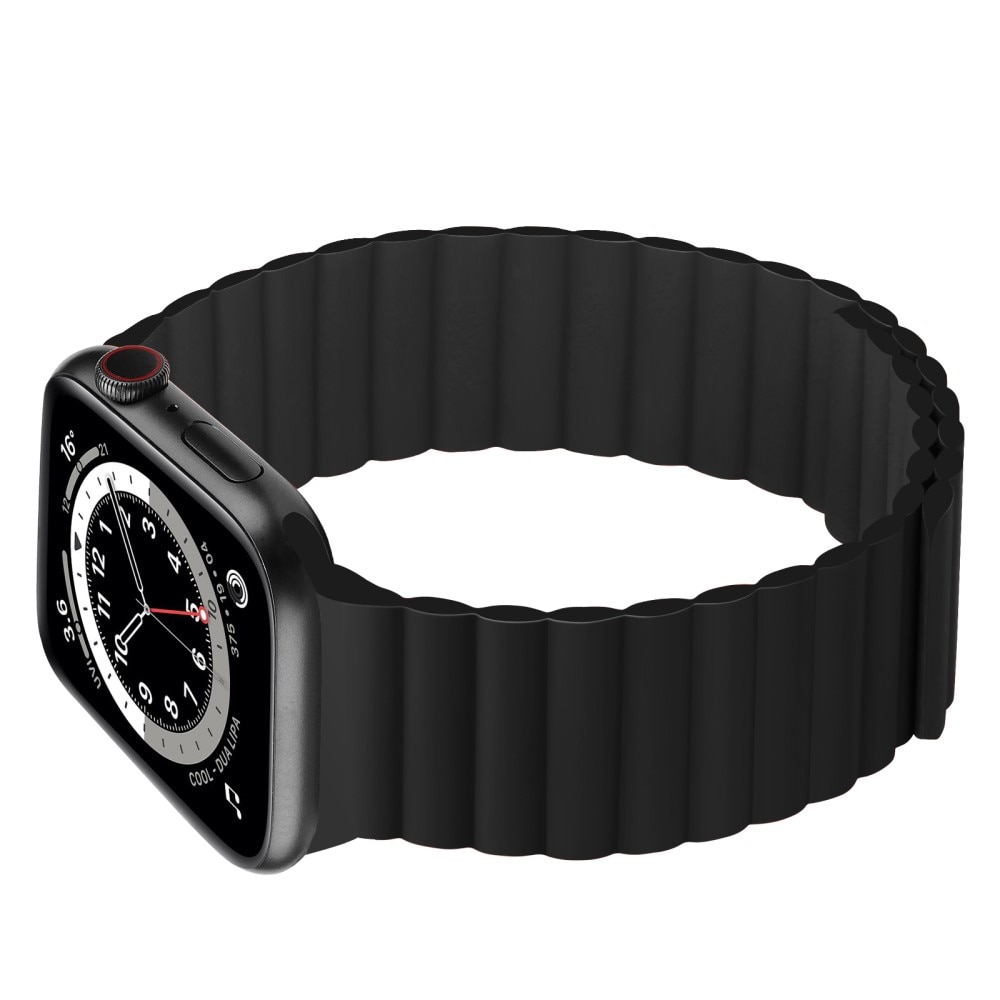 Magnetisk Silikonearmbånd Apple Watch 45mm Series 8 sort
