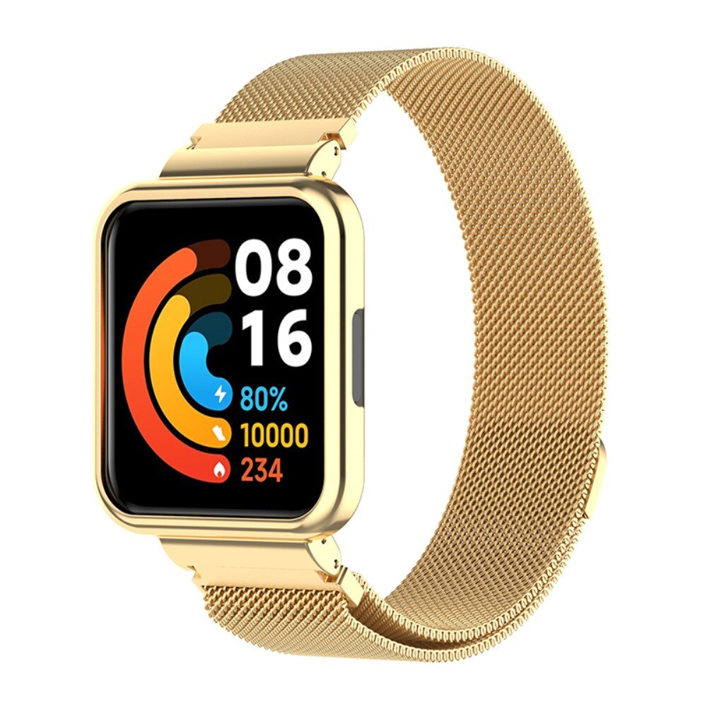 Cover+Armbånd Milanese Xiaomi Redmi Watch 2 Lite guld