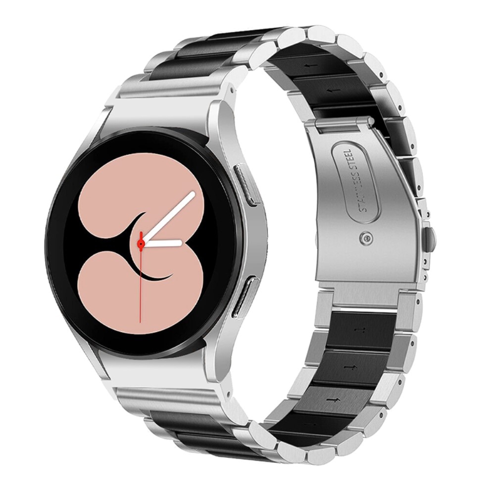 Full Fit Metalarmbånd Galaxy Watch 4 40/42/44/46 mm sort/sølv