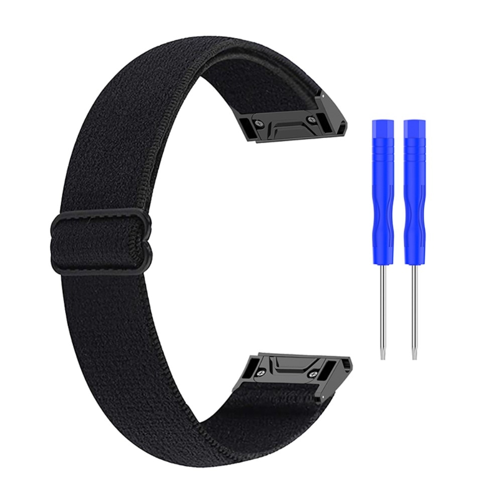 Elastisk Nylonurrem Garmin Fenix 5S/5S Plus sort