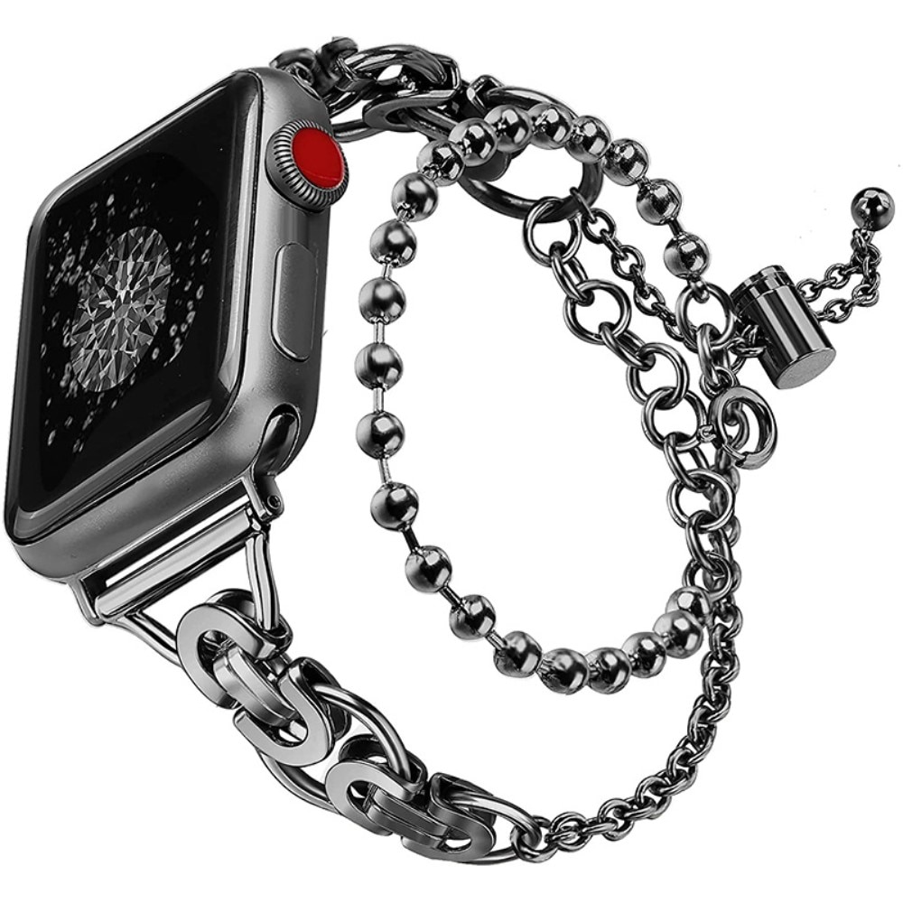 Apple Watch 45mm Series 9 Metal armbånd med perler sort