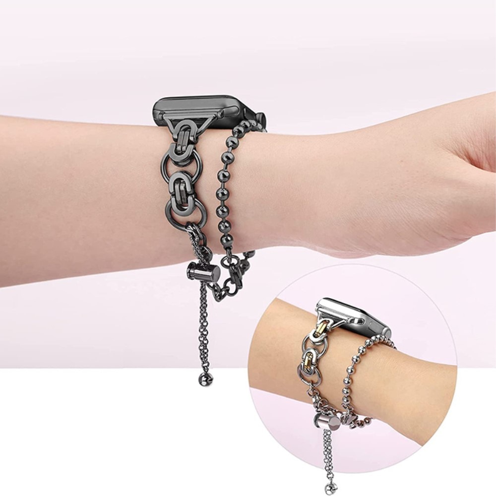 Apple Watch Ultra 49mm Metal armbånd med perler sort