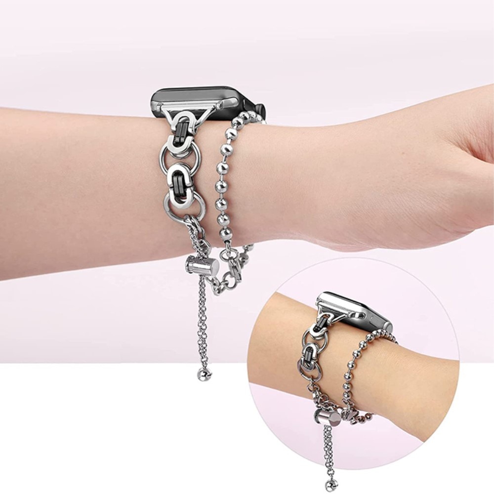 Apple Watch SE 40mm Metal armbånd med perler sølv