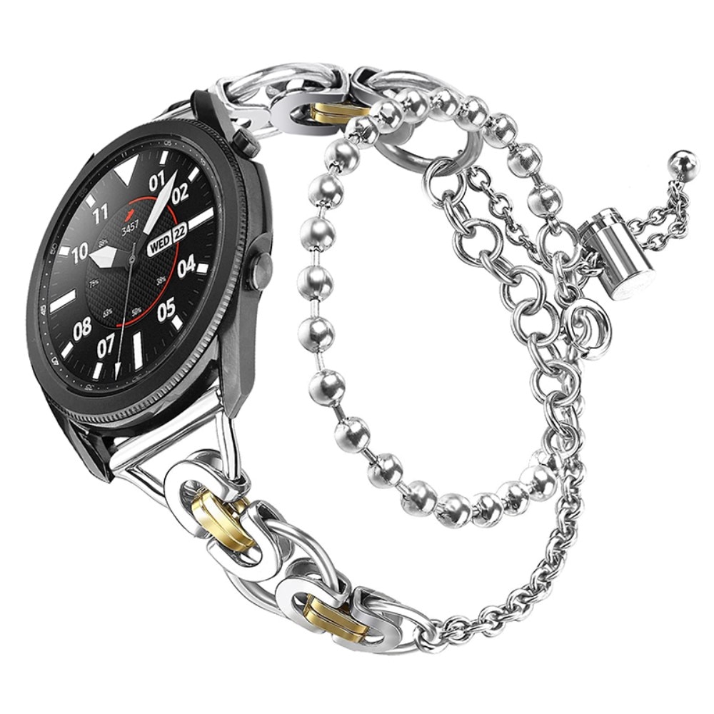 Samsung Galaxy Watch 4 40/42/44/46mm Metal armbånd med perler sølv/guld