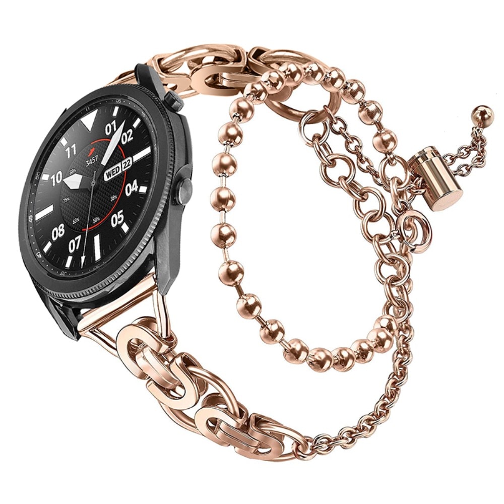 Samsung Galaxy Watch 4 40/42/44/46mm Metal armbånd med perler rose guld