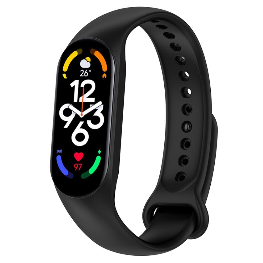 Rem af silikone til Xiaomi Mi Band 7 sort