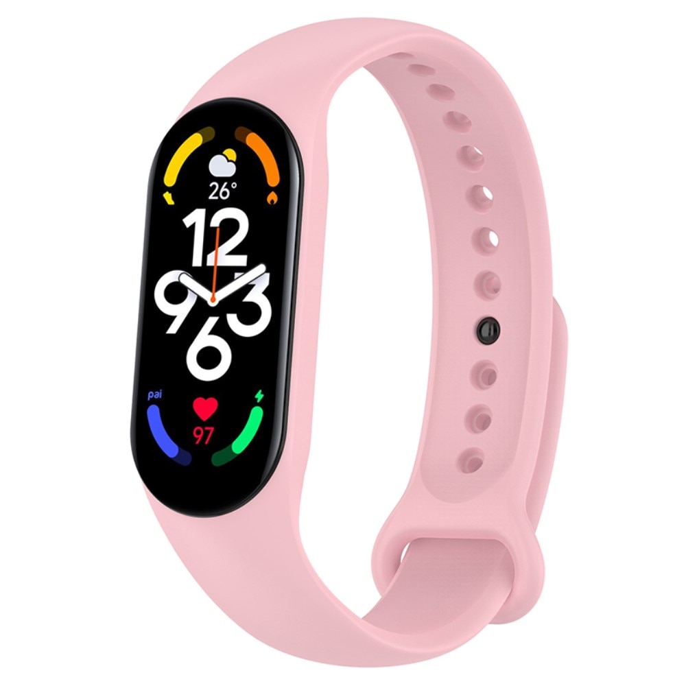 Rem af silikone til Xiaomi Mi Band 7 lyserød