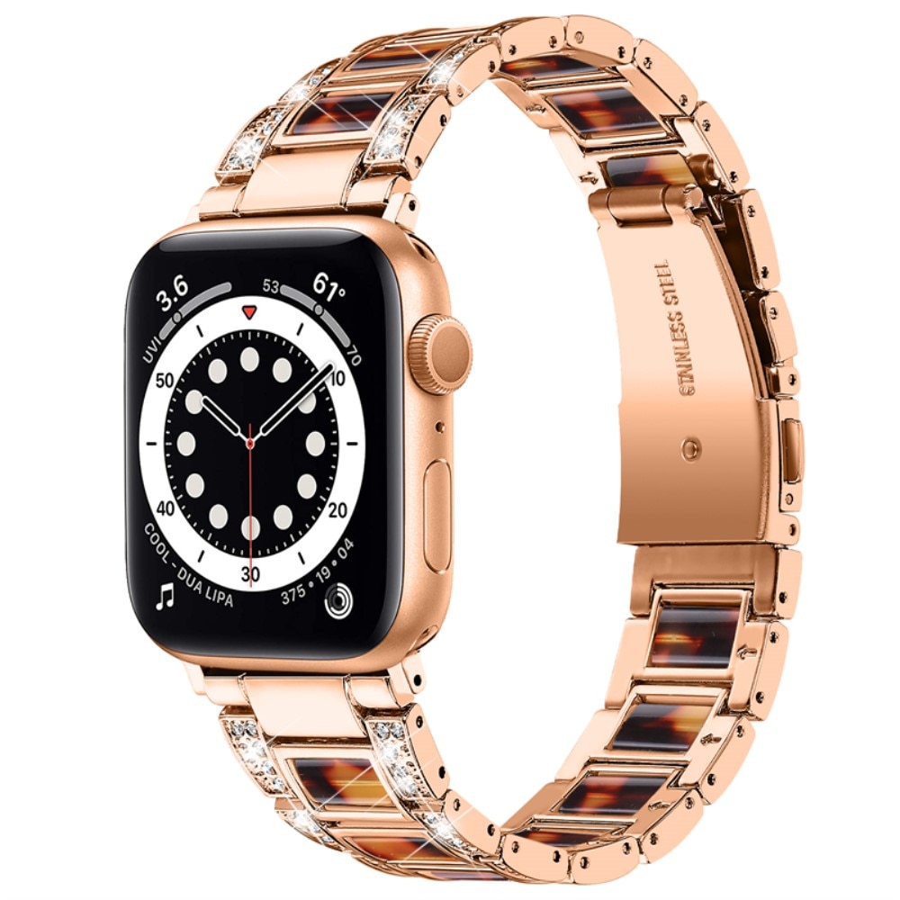 Diamond Bracelet Apple Watch Ultra 49mm Rosegold Coffee