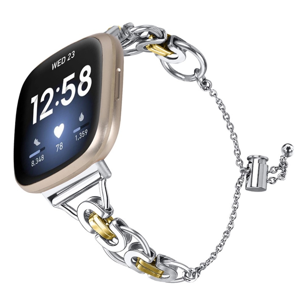 Circles Chain Bracelet Fitbit Versa 3/Sense Silver/Gold