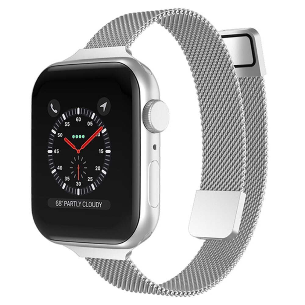 Armbånd Slim Milanese Apple Watch 45mm Series 7 sølv