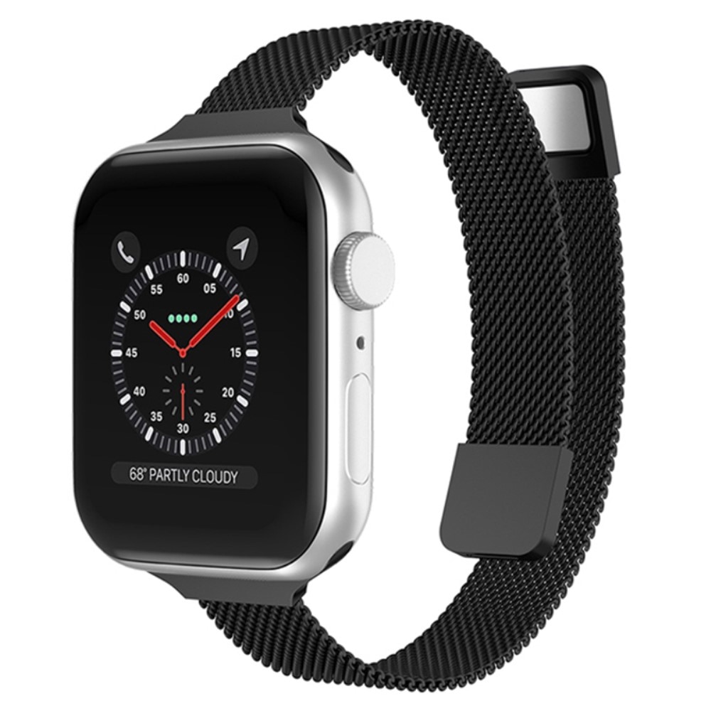 Armbånd Slim Milanese Apple Watch 45mm Series 8 sort