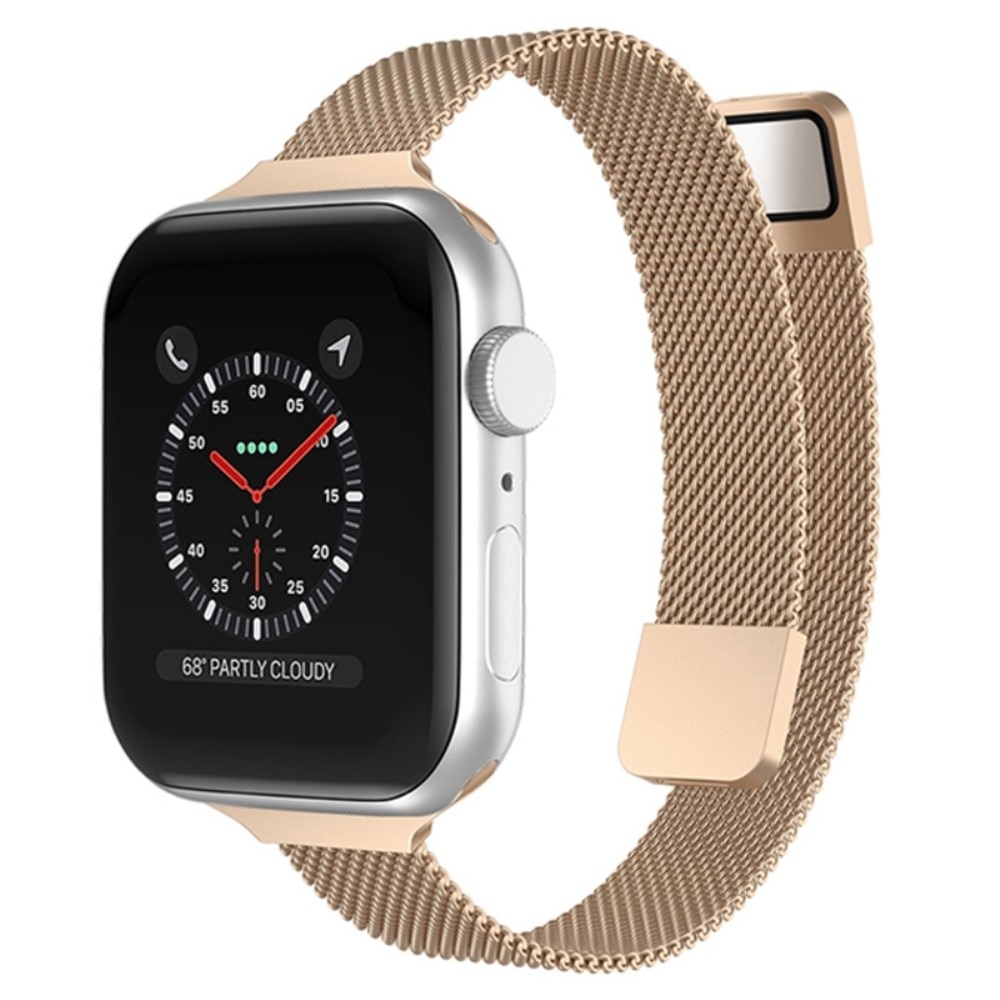 Armbånd Slim Milanese Apple Watch 45mm Series 7 rose guld