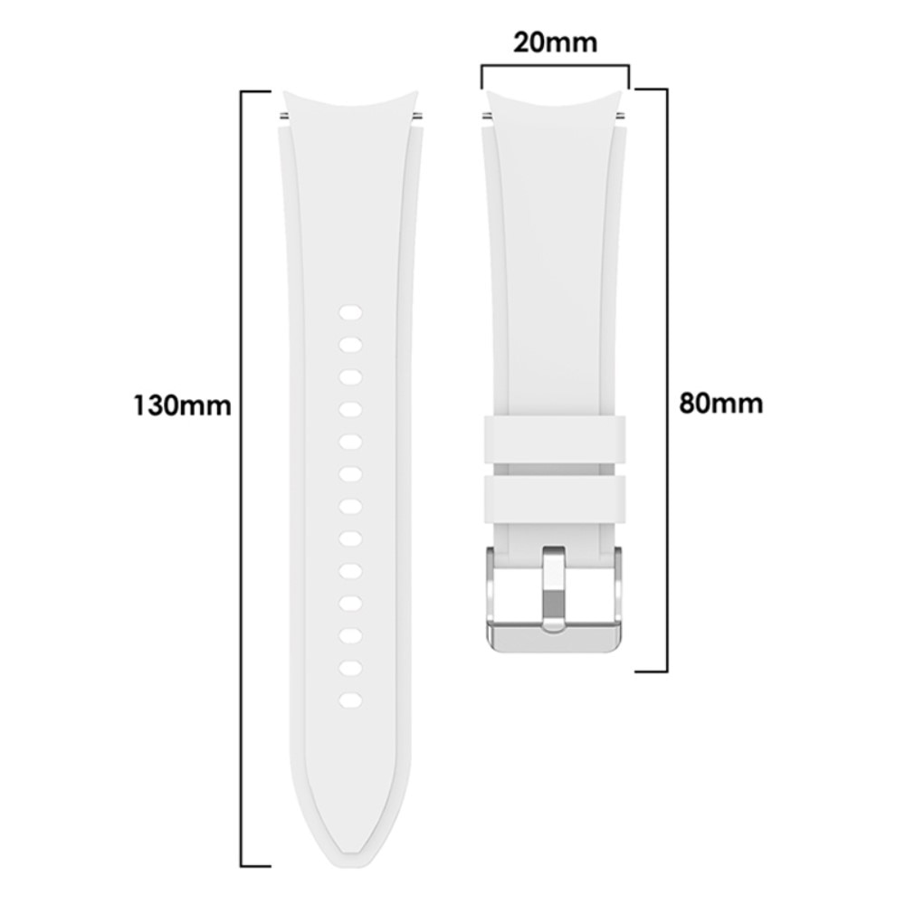 Full Fit Silikonearmbånd Samsung Galaxy Watch 4 Classic 46mm hvid