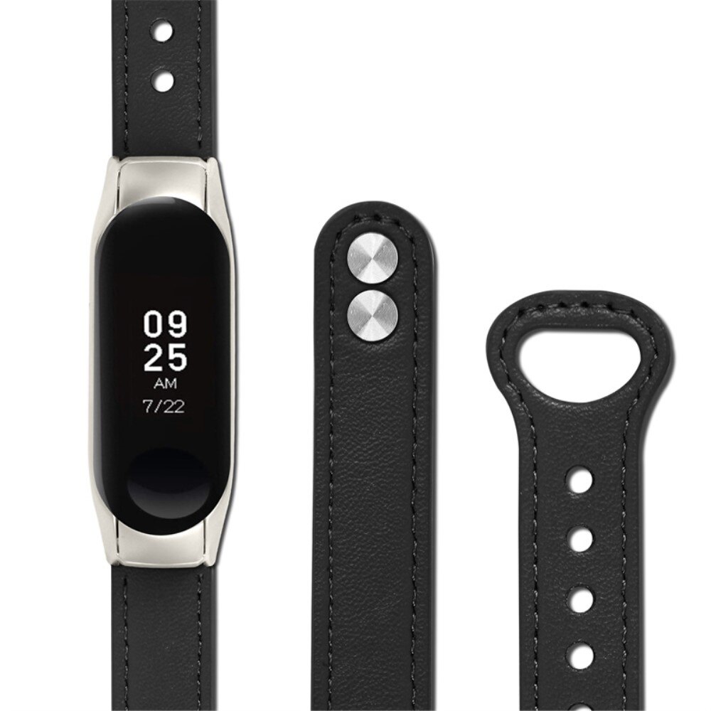 Klassiskt Læderarmbånd Xiaomi Mi Band 5/6 sort