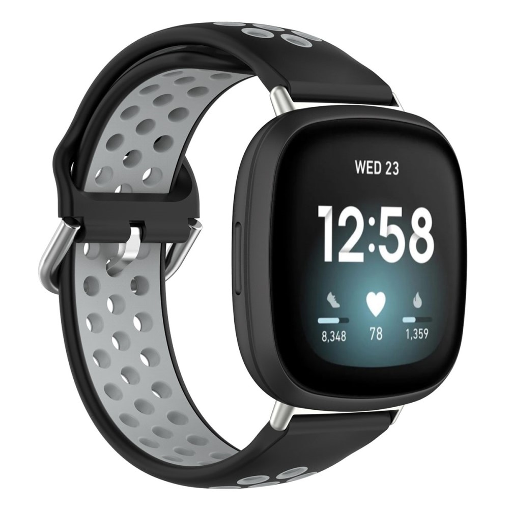 Silikonearmbånd Sport Fitbit Versa 4 sort