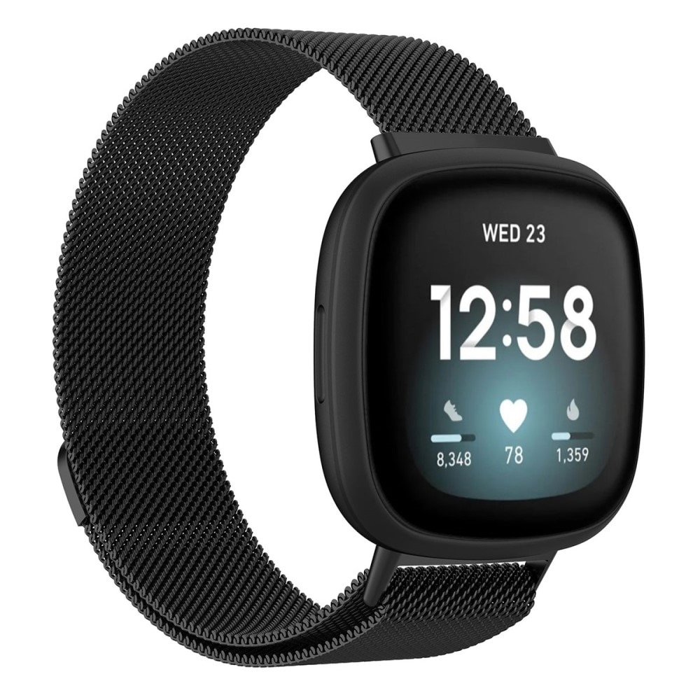 Armbånd Milanese Fitbit Sense 2 sort