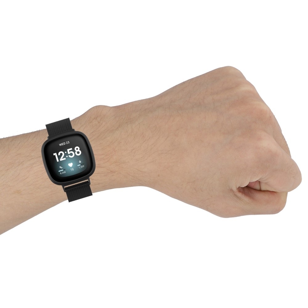 Armbånd Milanese Fitbit Versa 4 Sort