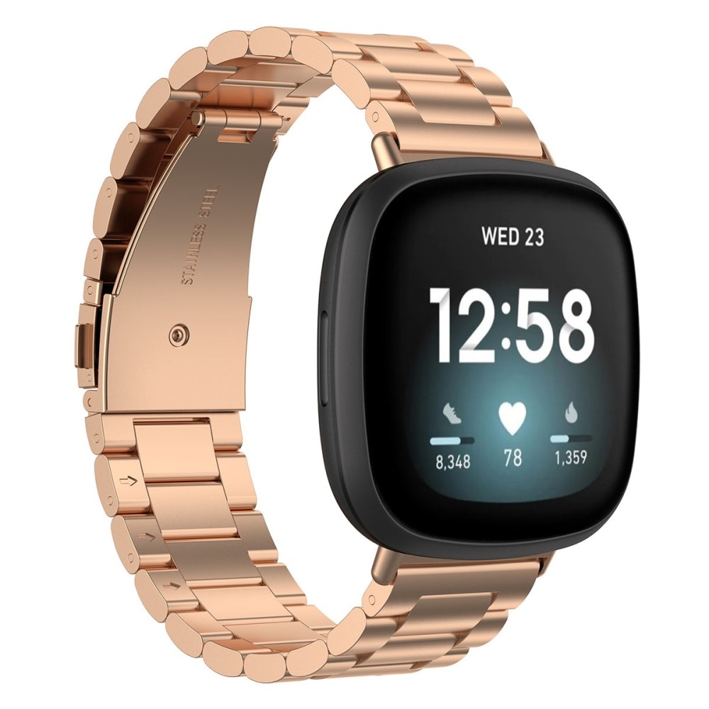 Metalarmbånd Fitbit Versa 3/Sense rose guld