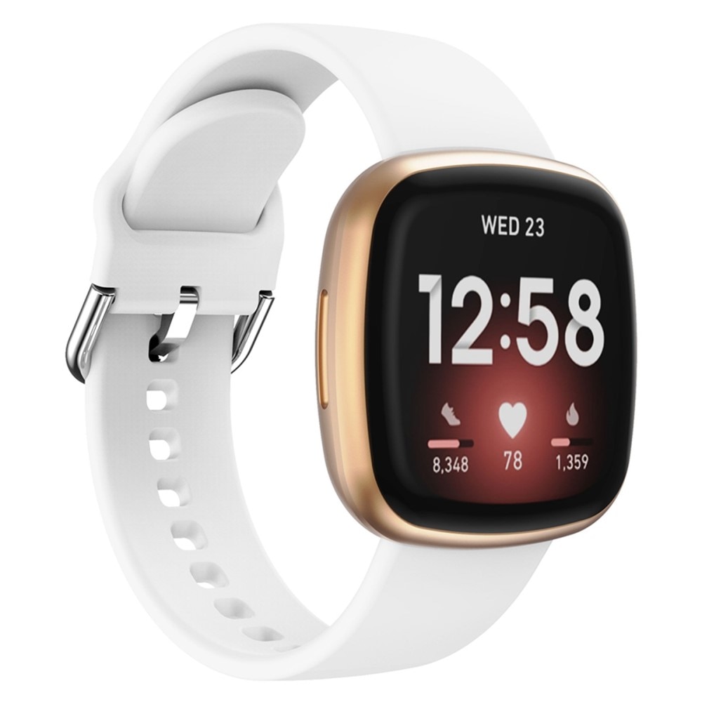 Rem af silikone til Fitbit Versa 4 hvid