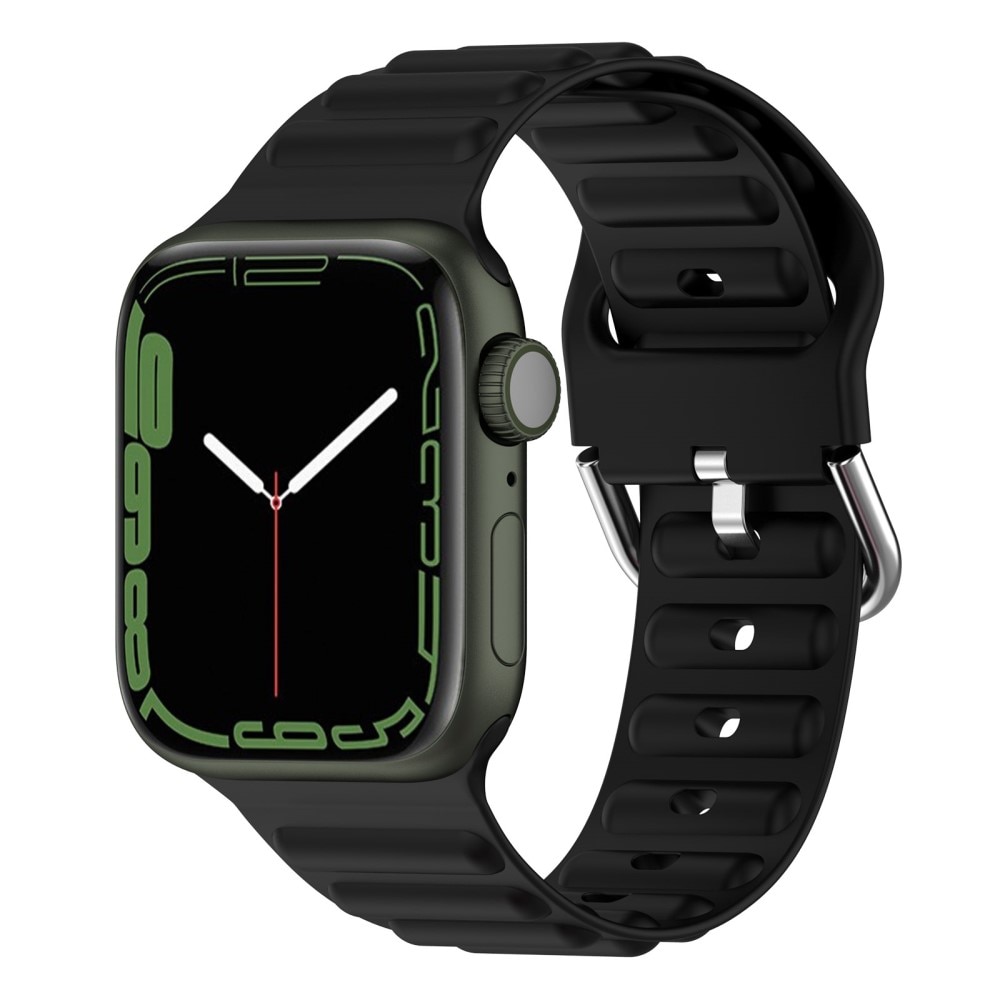 Resistant Silikonearmbånd Apple Watch 45mm Series 7 sort