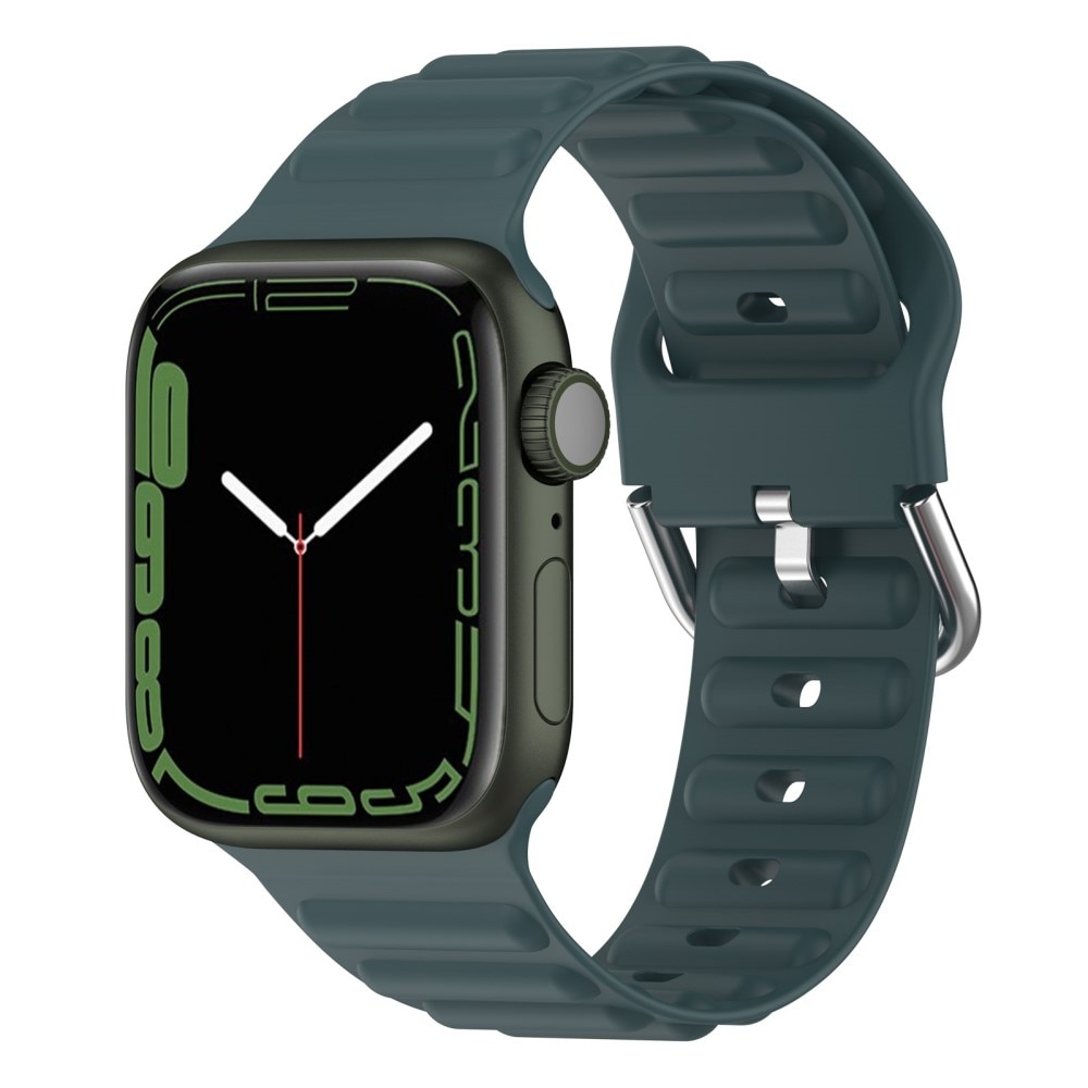 Resistant Silikonearmbånd Apple Watch 45mm Series 7 mørkegrøn