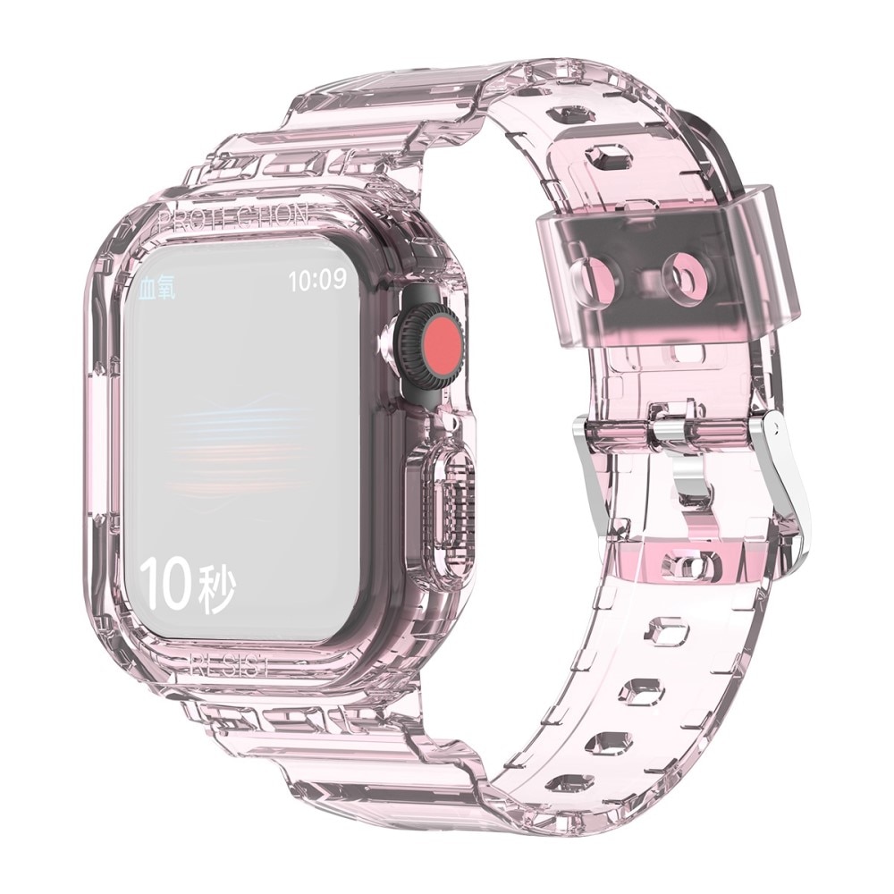 Apple Watch SE 44mm Crystal Cover + Armbånd lyserød
