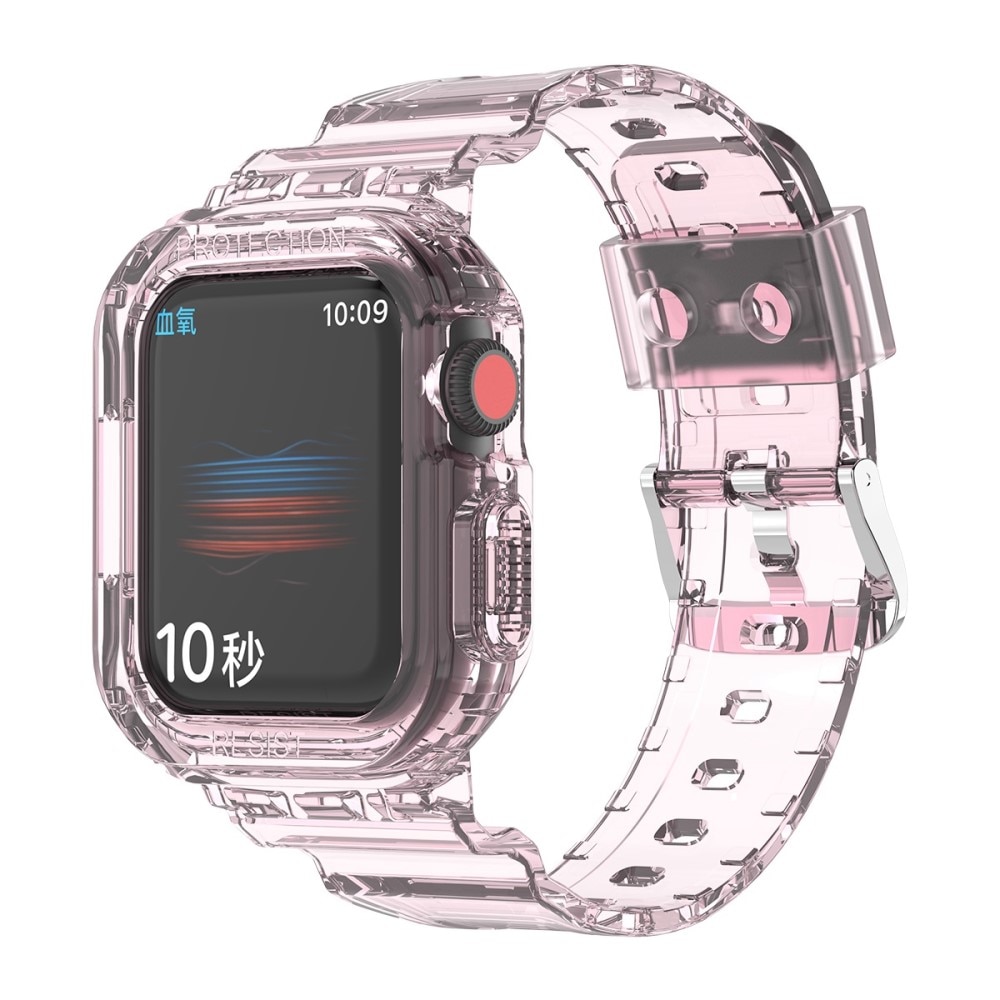Apple Watch SE 44mm Crystal Cover + Armbånd lyserød