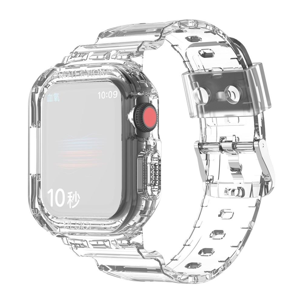Apple Watch 45mm Series 9 Crystal Cover + Armbånd gennemsigtig