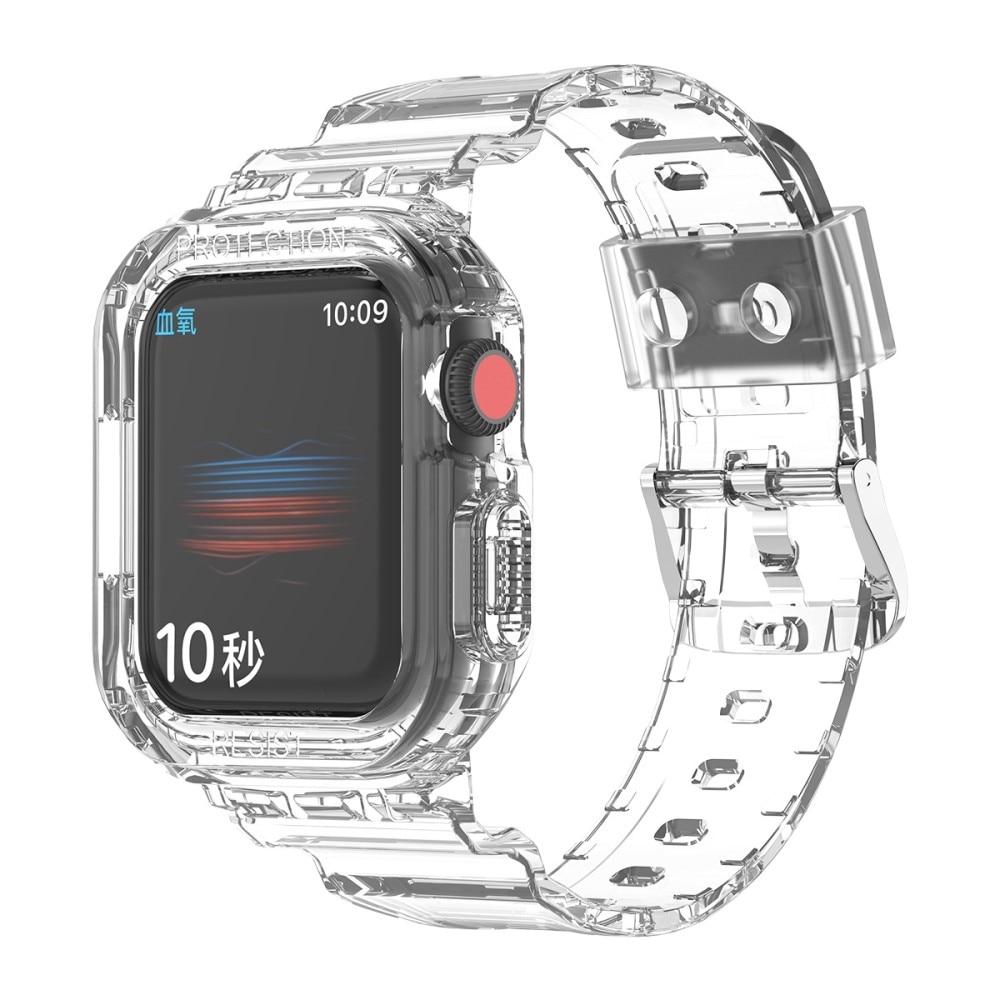 Apple Watch 45mm Series 7 Crystal Cover + Armbånd gennemsigtig