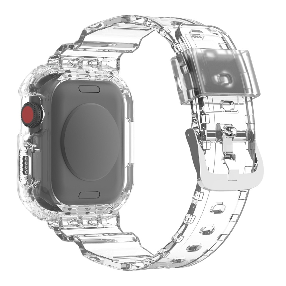Apple Watch 45mm Series 9 Crystal Cover + Armbånd gennemsigtig