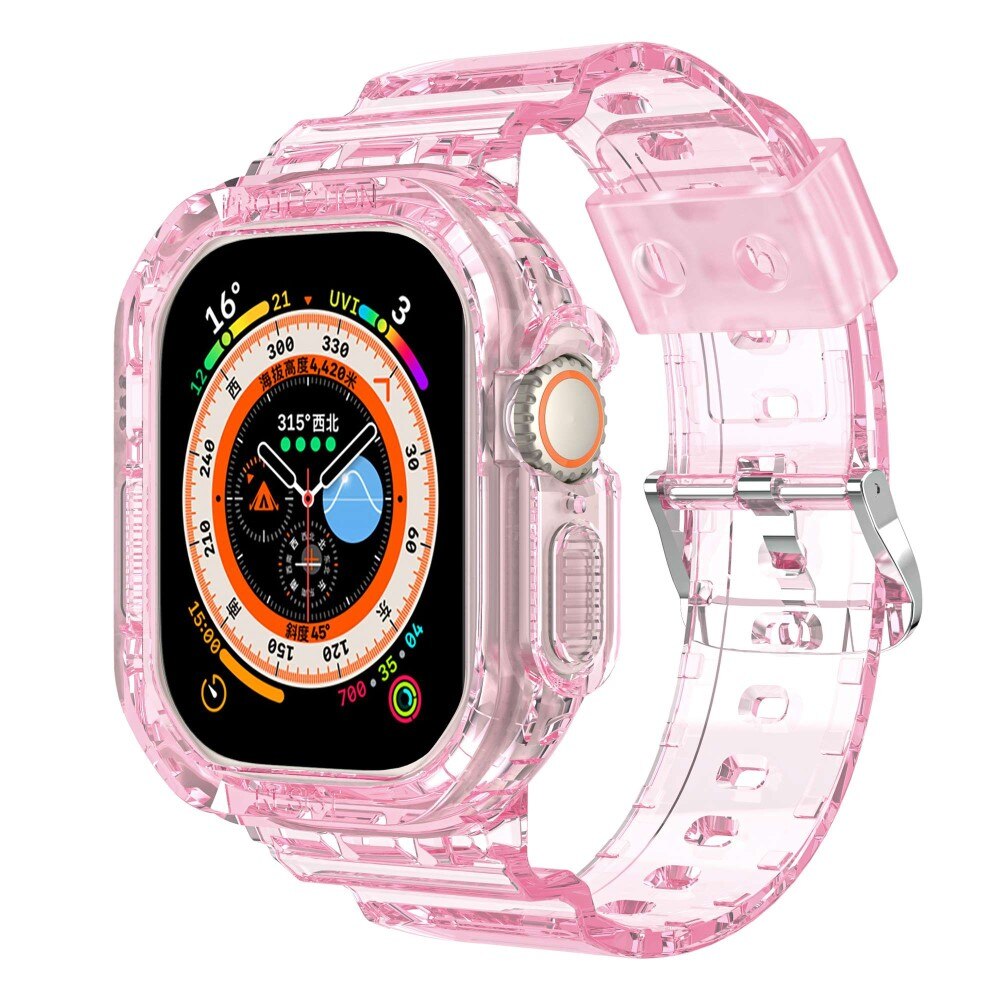 Apple Watch Ultra 49mm Crystal Cover+Armbånd lyserød