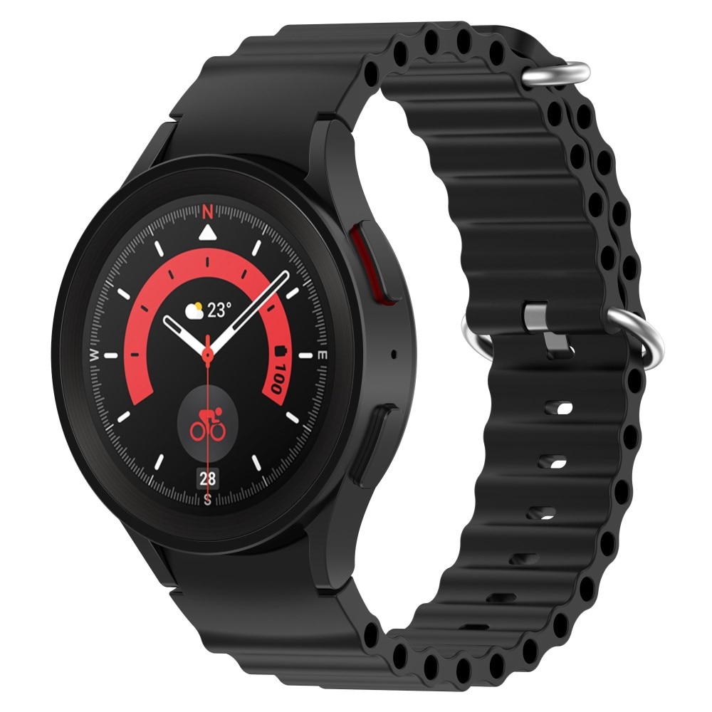 Full Fit Resistant Silikonearmbånd Samsung Galaxy Watch 5 40mm sort