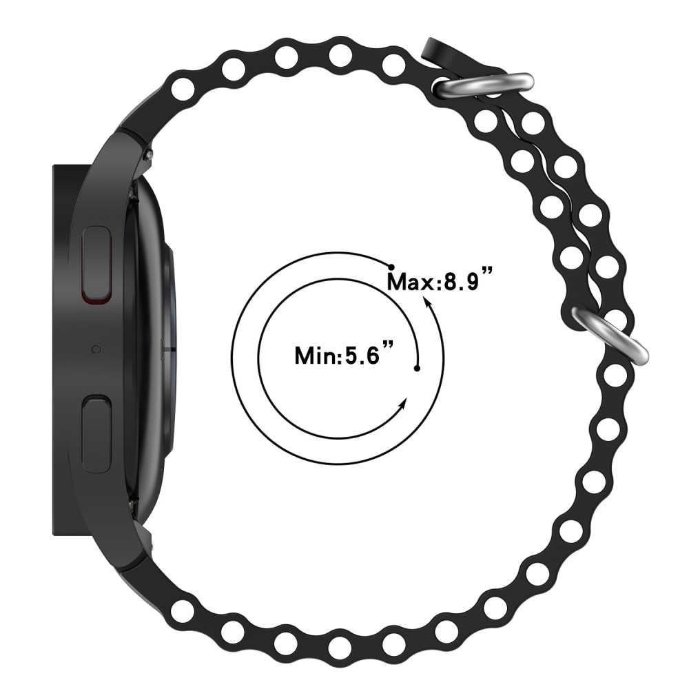 Full Fit Resistant Silikonearmbånd Samsung Galaxy Watch 4 40mm sort