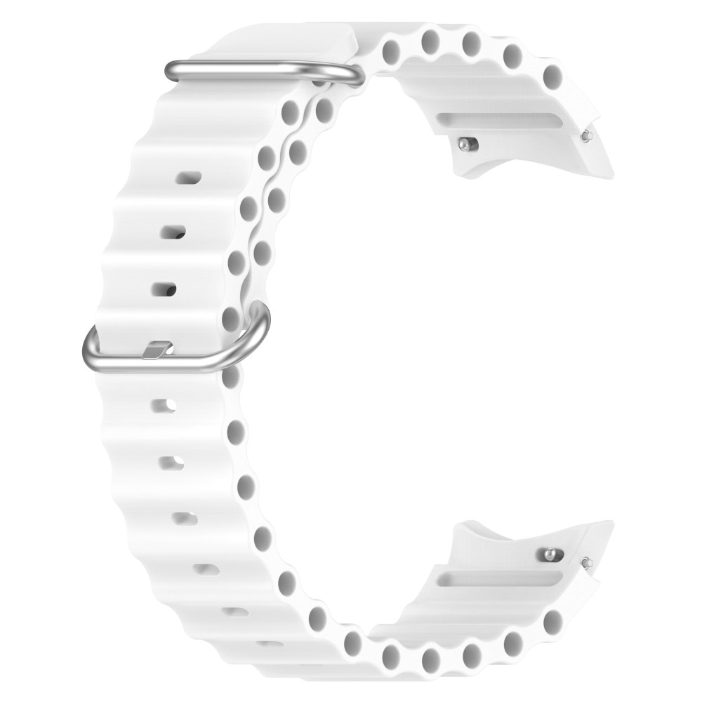 Full Fit Resistant Silikonearmbånd Samsung Galaxy Watch 4 44mm hvid