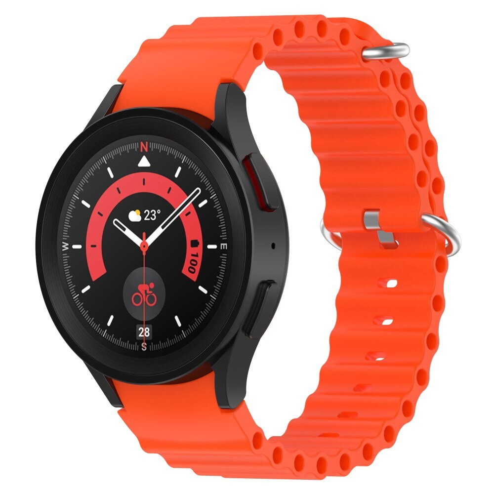 Full Fit Resistant Silikonearmbånd Samsung Galaxy Watch 4 Classic 46mm orange