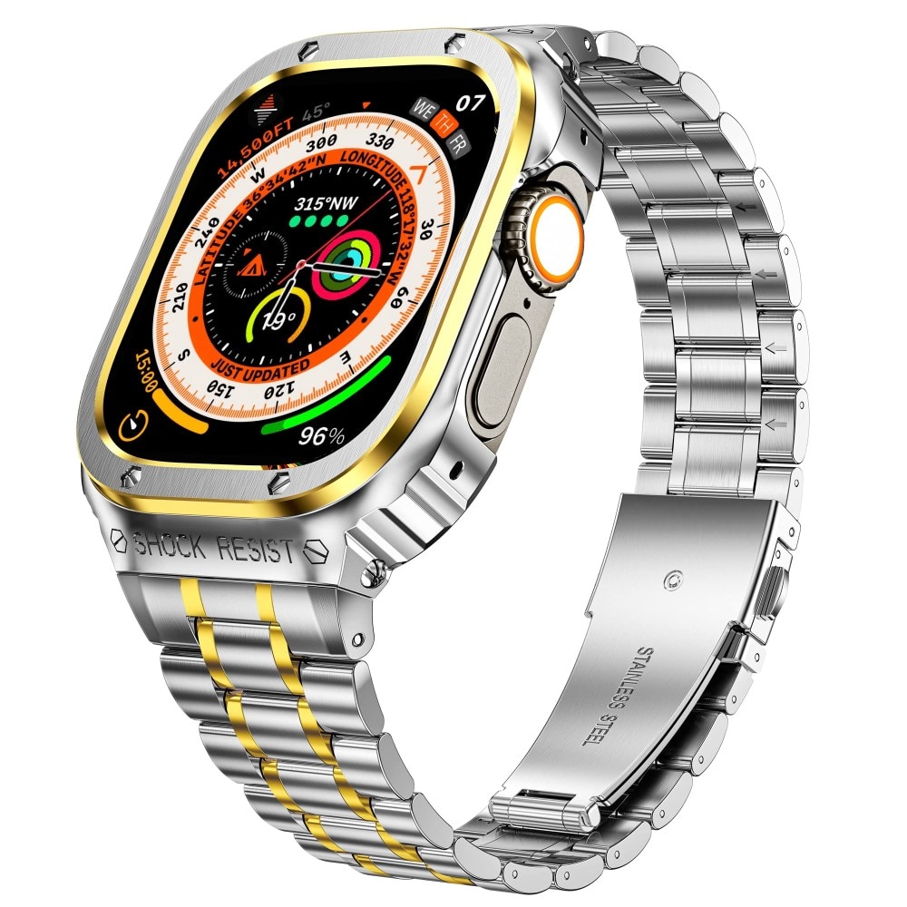 Apple Watch Ultra 49mm Full Metal Armbånd sølv/guld