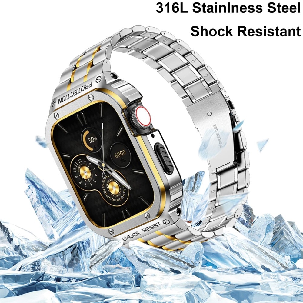 Apple Watch Ultra 2 49mm Full Metal Armbånd sølv/guld