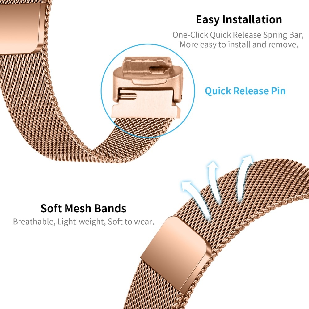 Armbånd Milanese Fitbit Inspire 3 Rose guld