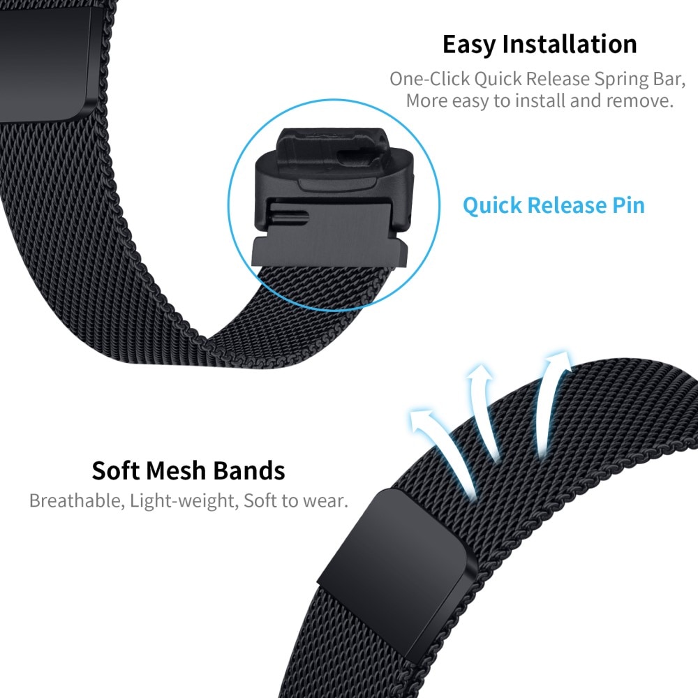 Armbånd Milanese Fitbit Inspire 3 sort