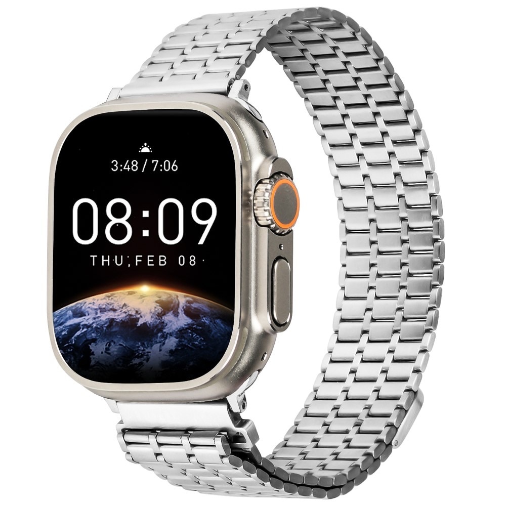 Business Magnetic Armbånd Apple Watch 41mm Series 7 sølv