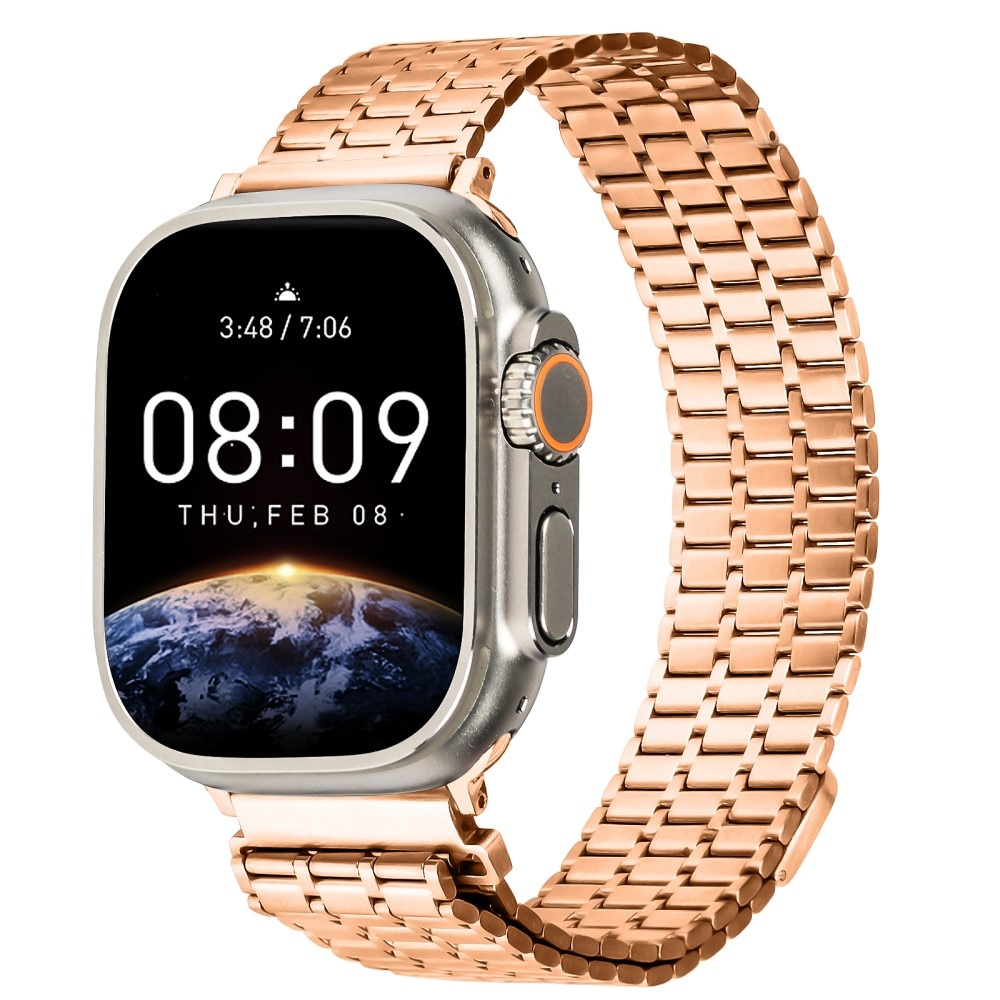 Business Magnetic Armbånd Apple Watch 45mm Series 9 rose guld