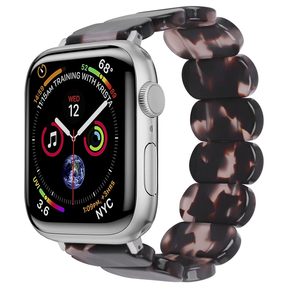Elastiskt resinarmbånd Apple Watch SE 40mm sort/grå