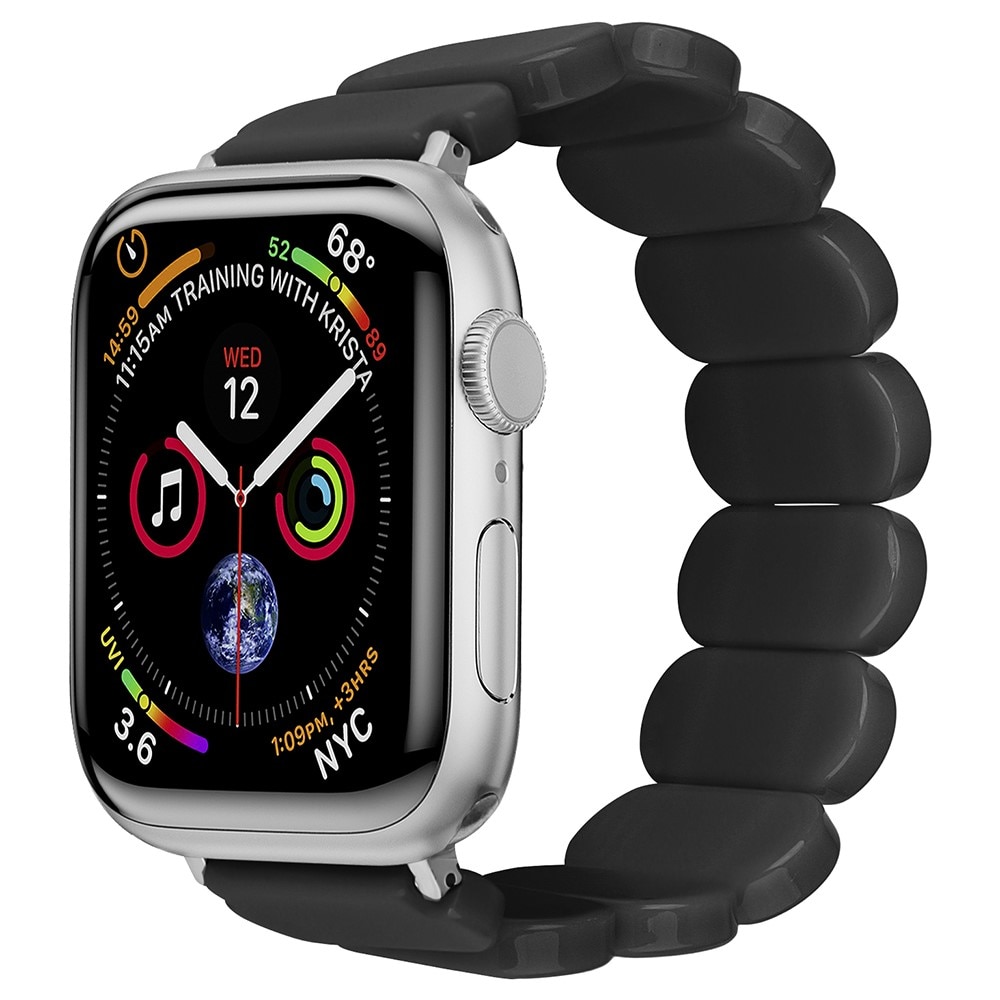 Elastiskt resinarmbånd Apple Watch 45mm Series 9 sort