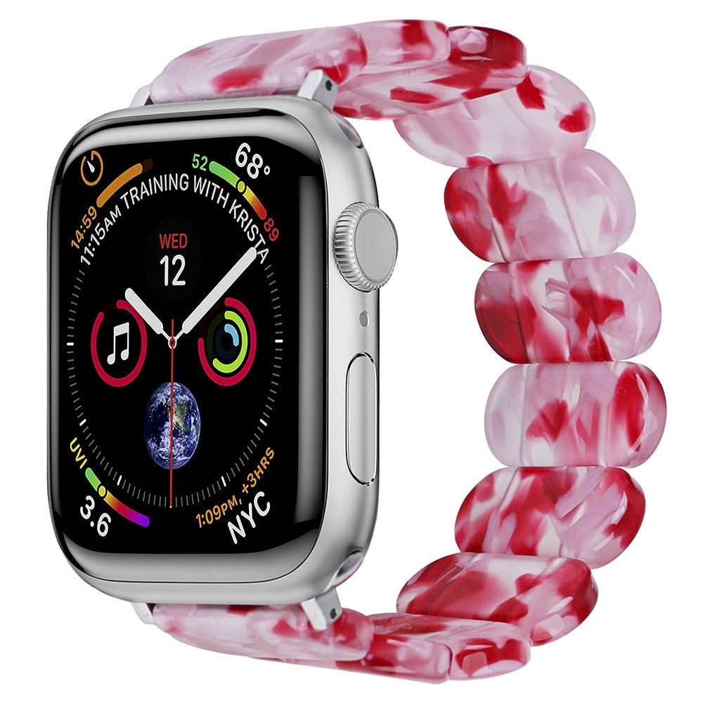 Elastiskt resinarmbånd Apple Watch 45mm Series 7 lyserød blanding