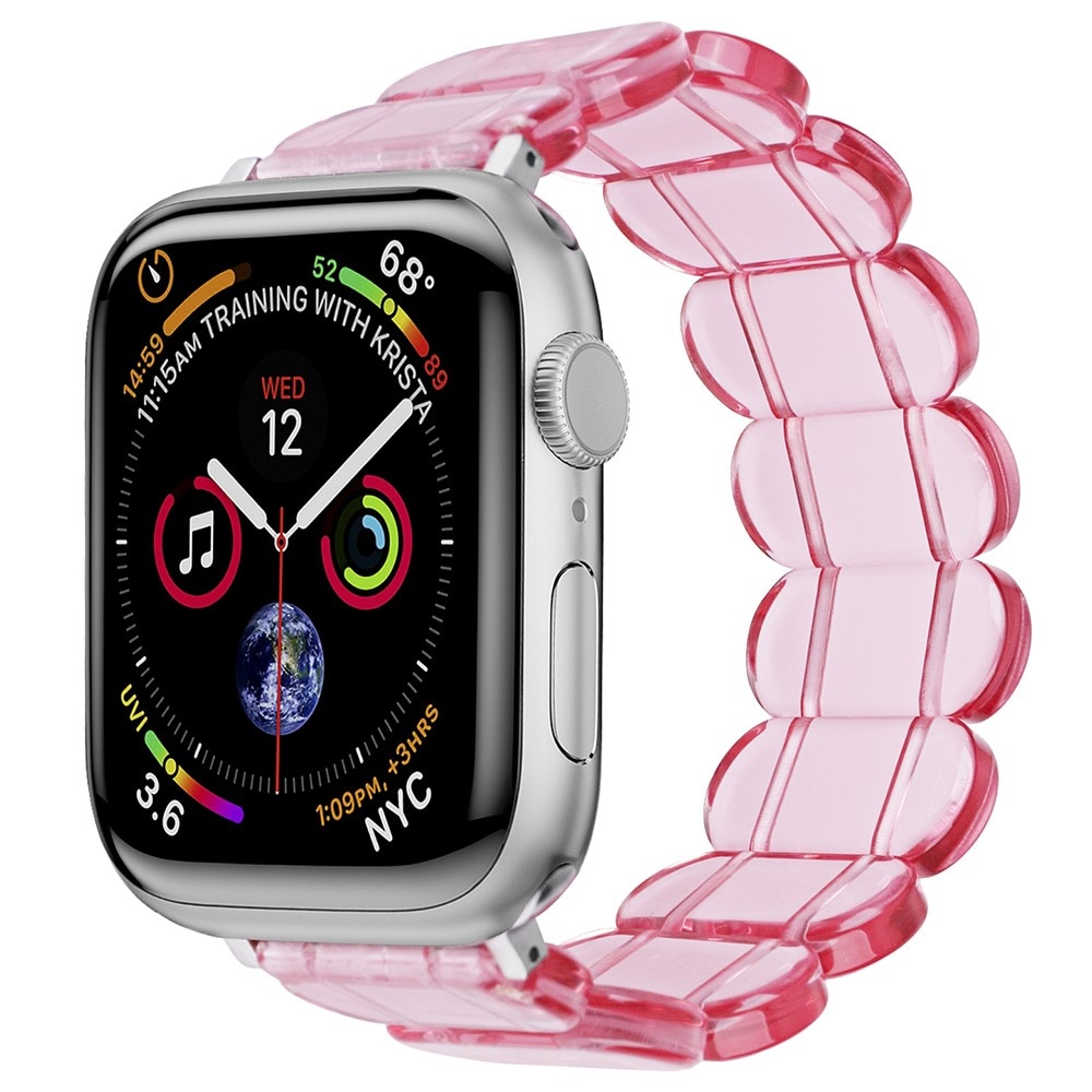 Elastiskt resinarmbånd Apple Watch 45mm Series 9 lyserød