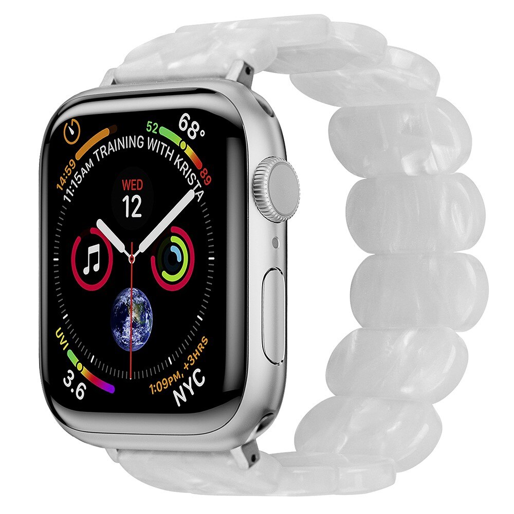 Elastiskt resinarmbånd Apple Watch 44mm perlehvid